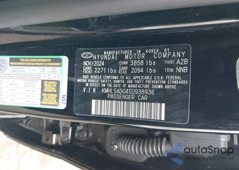 2025 Hyundai Elantra Sel Convenience из США, поврежденный, VIN KMHLS4DG4SU938936